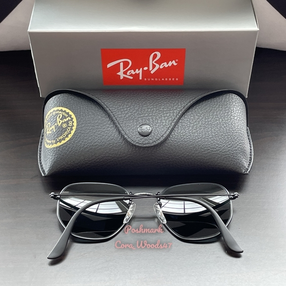 RayBan Hexagonal Black Lenses RB3548N Black Frame Unisex New - Picture 8 of 16